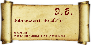 Debreczeni Botár névjegykártya